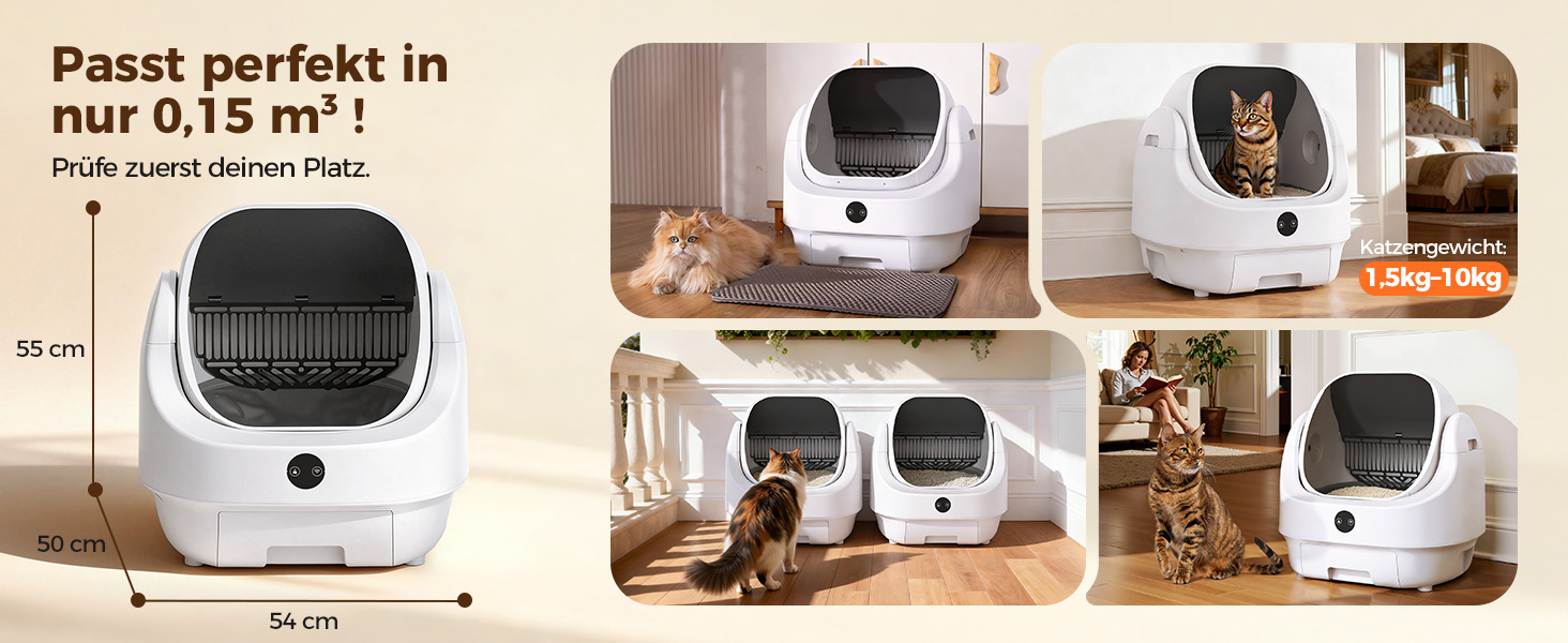 Автоматичний лоток для котів Katzenklo Selbstreinigend з контролем запаху, сенсорами та керуванням через додаток - для великих котів