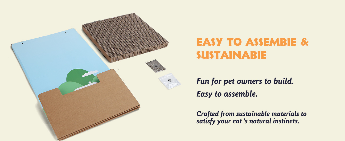 Nobleza: будиночок-кігтеточка для котів з картону та котячої м'яти. Легко збирається, ідеально для кігтів та ігор. (1 шт.)