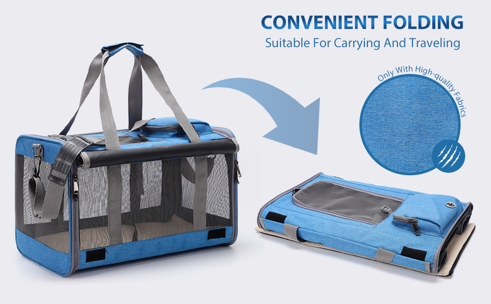 Транспортна переноска для котів та собак PETCUTE, рожева, 9 кг, складна, з плечовим ременем, для подорожей та кемпінгу