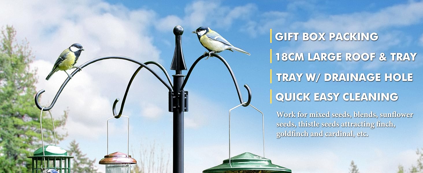 Годівниця для птахів iBorn, металева, з дахом, зелена, для цілорічного годування