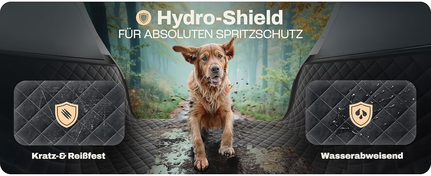 Захист для багажника авто від бруду та подряпин для собак HELDENWERK, чорний, преміум-якість, стежканий, з захистом бокових панелей та краю багажника, водовідштовхувальний, універсальний