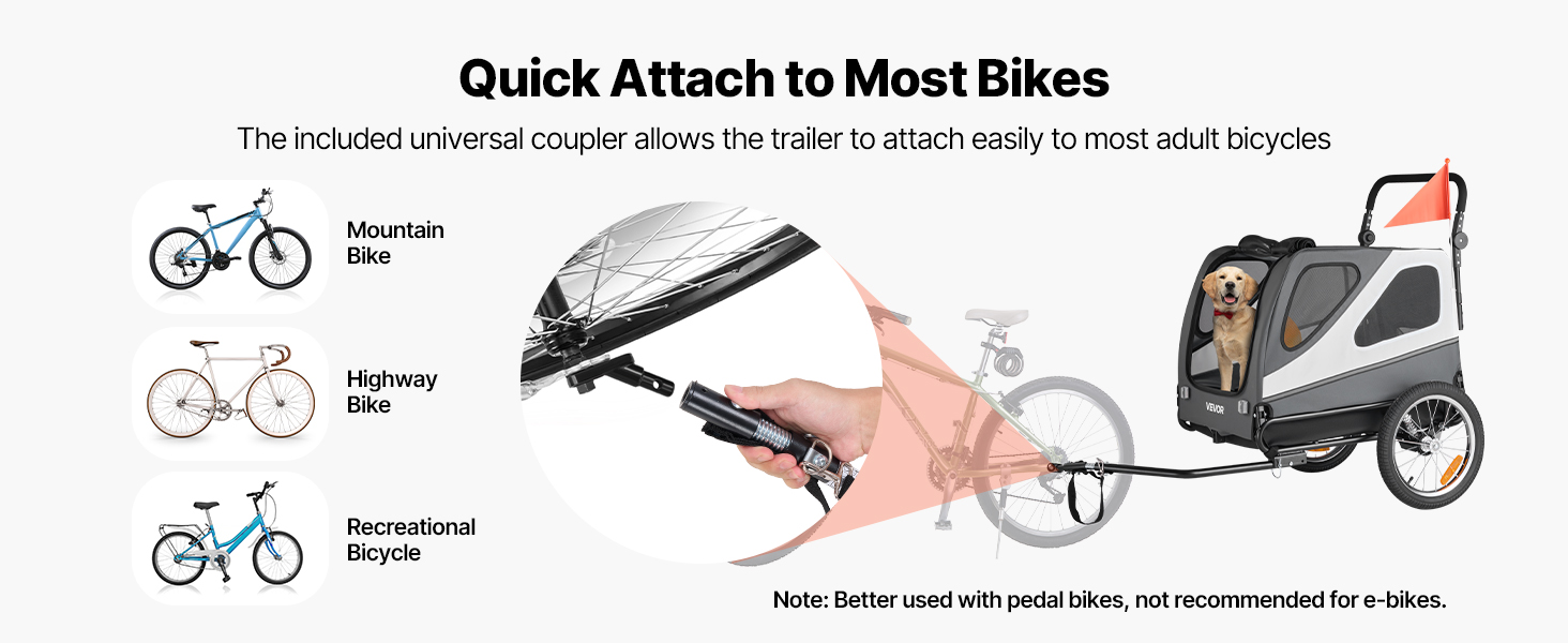 Велосипедний відсік для тварин VEVOR - для маленьких та великих собак, складаний, з колесами