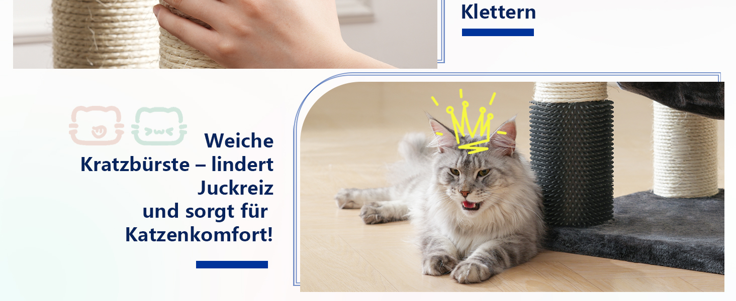 Кігтеточка XXL для мейн-куна, 168 см, з гамаком, сизаловим стовпом (φ11 см), коморою, корзиною, 2 платформами, EMPJ01M (димно-сірий)