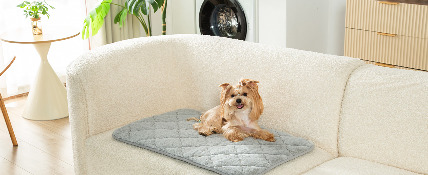 М'який килимок для собак, тепла ковдра для котів та собак, 75 x 50 см, M, м'яка підкладка, можна прати в пральній машині, неслизький, багатофункціональний, сірий