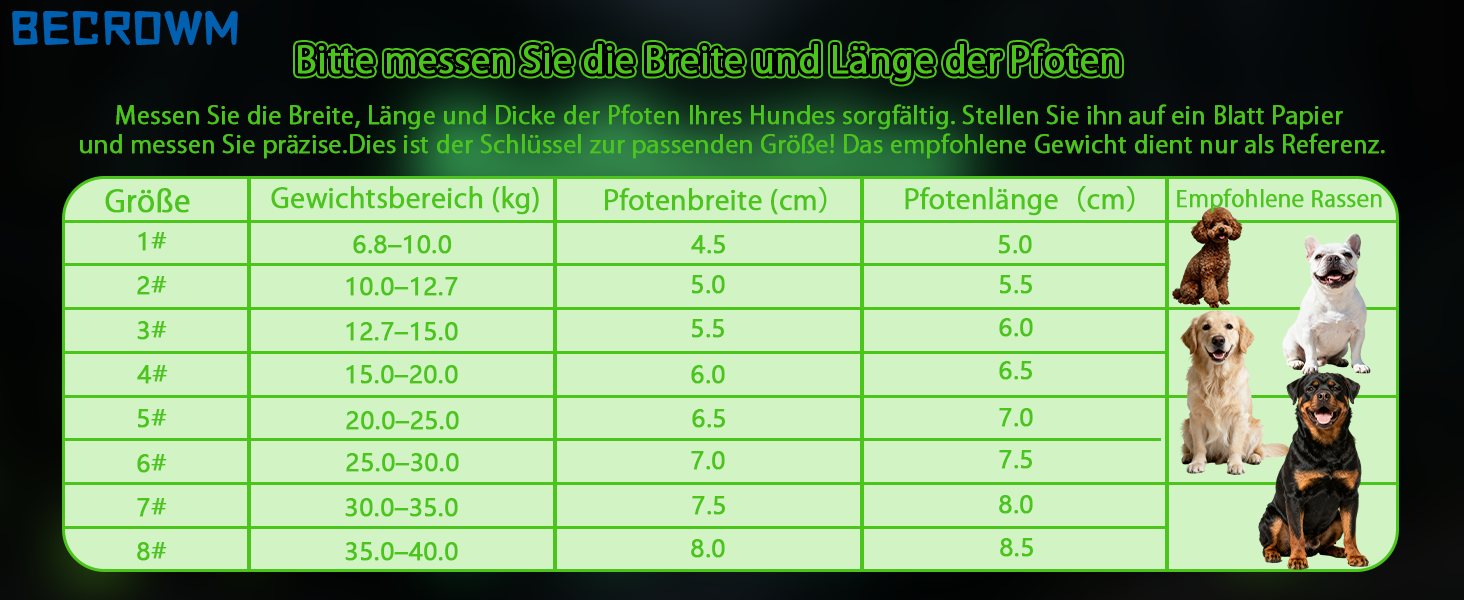 Водонепроникні антиковзні собачі чоботи з відбивачами, для дощу/снігу/бруду та прогулянок на природі, підходять для собак від маленьких до великих (Чорний, #1 (ширина 4,7 см) для 6,8–10 кг)