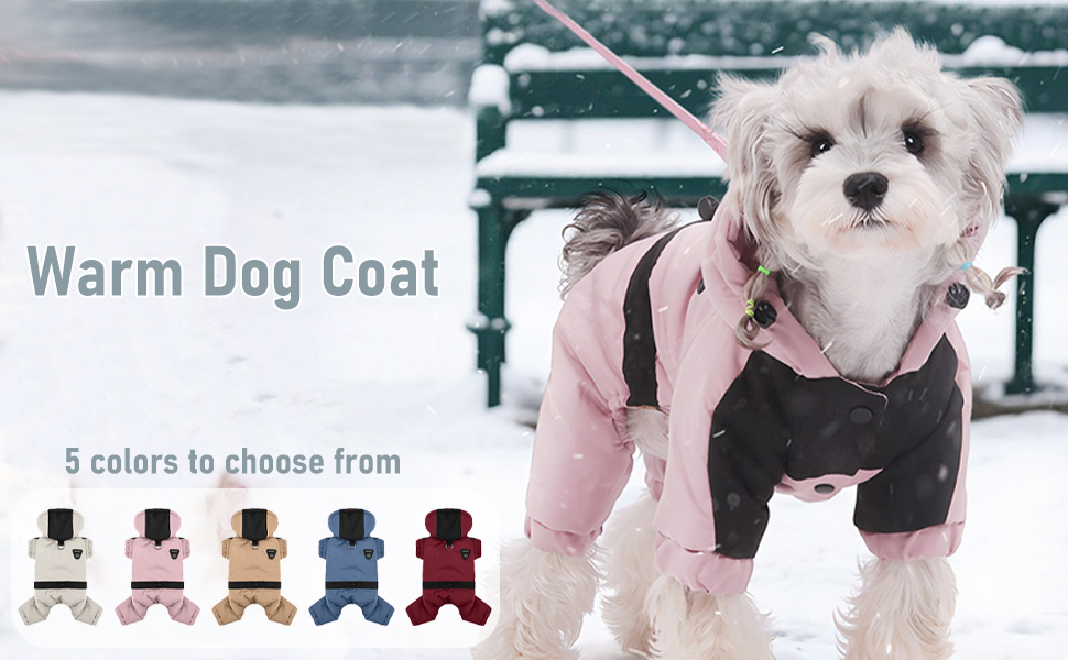 Водонепроникний зимовий теплий халат для собак з капюшоном, повний халат, захист від снігу, регульований (Бежевий, M)