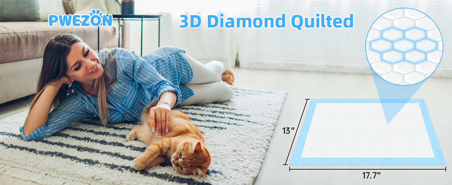 Певзон: 50 пелюшок для котячого туалету, 45x33 см, для котячих туалетів, всмоктуючі пелюшки для котів, 6-шаровий, витримують протікання (блакитні)