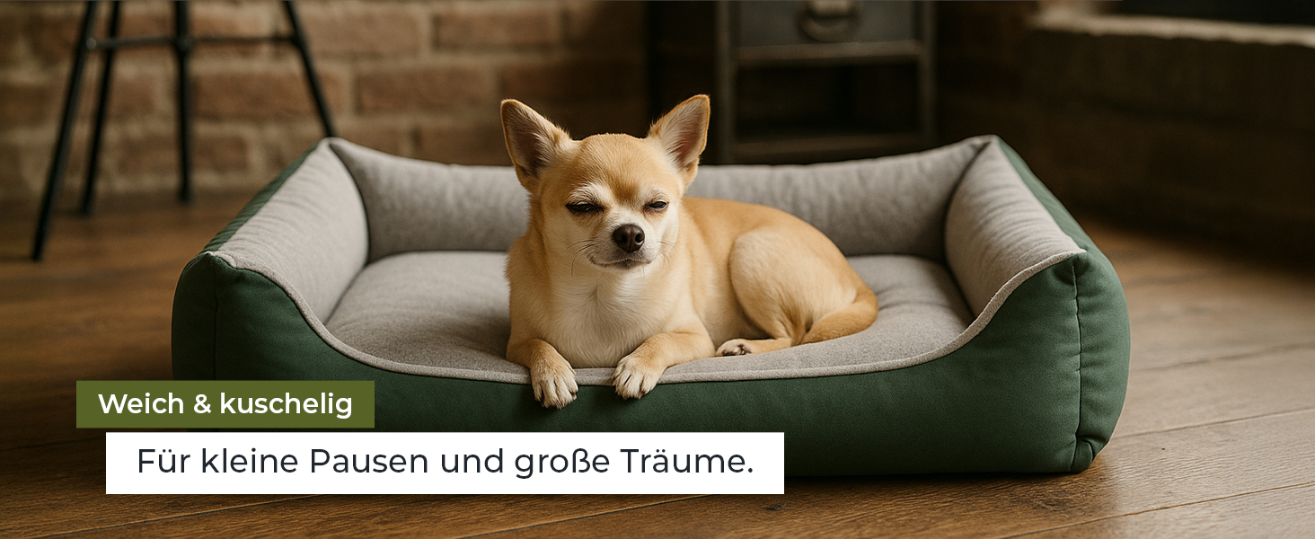 Ліжко для собак Doctor Bark Kleine Hunde - Корзина для собак, м'яка та пухнаста - Миється, зносостійка, затишна - Зроблено в Німеччині GreenLabel (S - 74x55 см, світло-сірий)