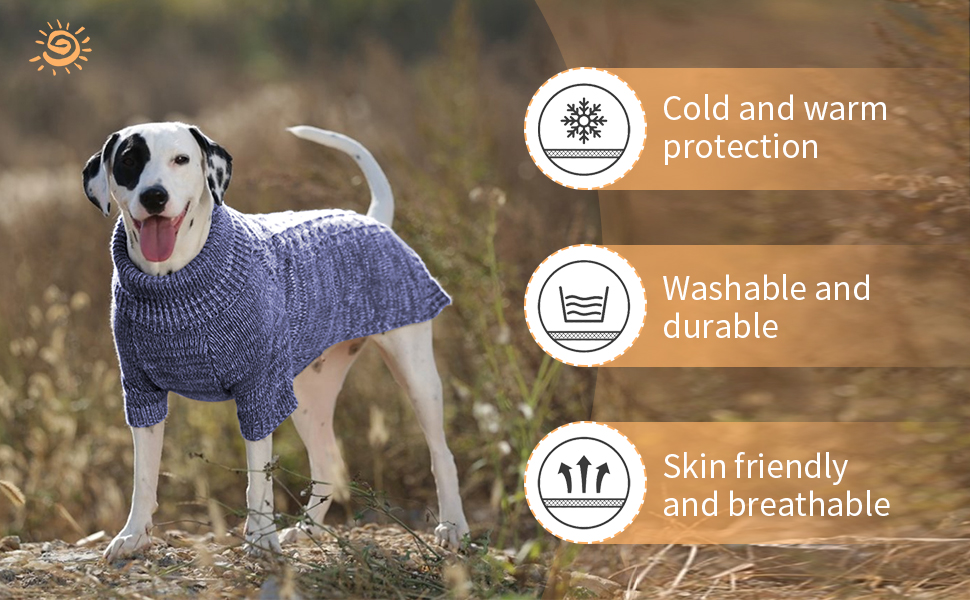 Теплий в'язаний пуловер для собак та котів (S, блакитний)