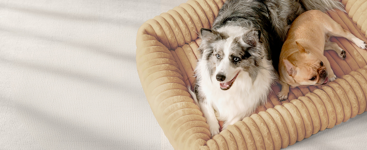 М'який ортопедичний лежак для собак середнього розміру, лежанка-софа з підголовником, знімна та миюча підстилка, з ручками, для домашніх тварин (Warmsand, 76*61*20 см) M-P Warmsand