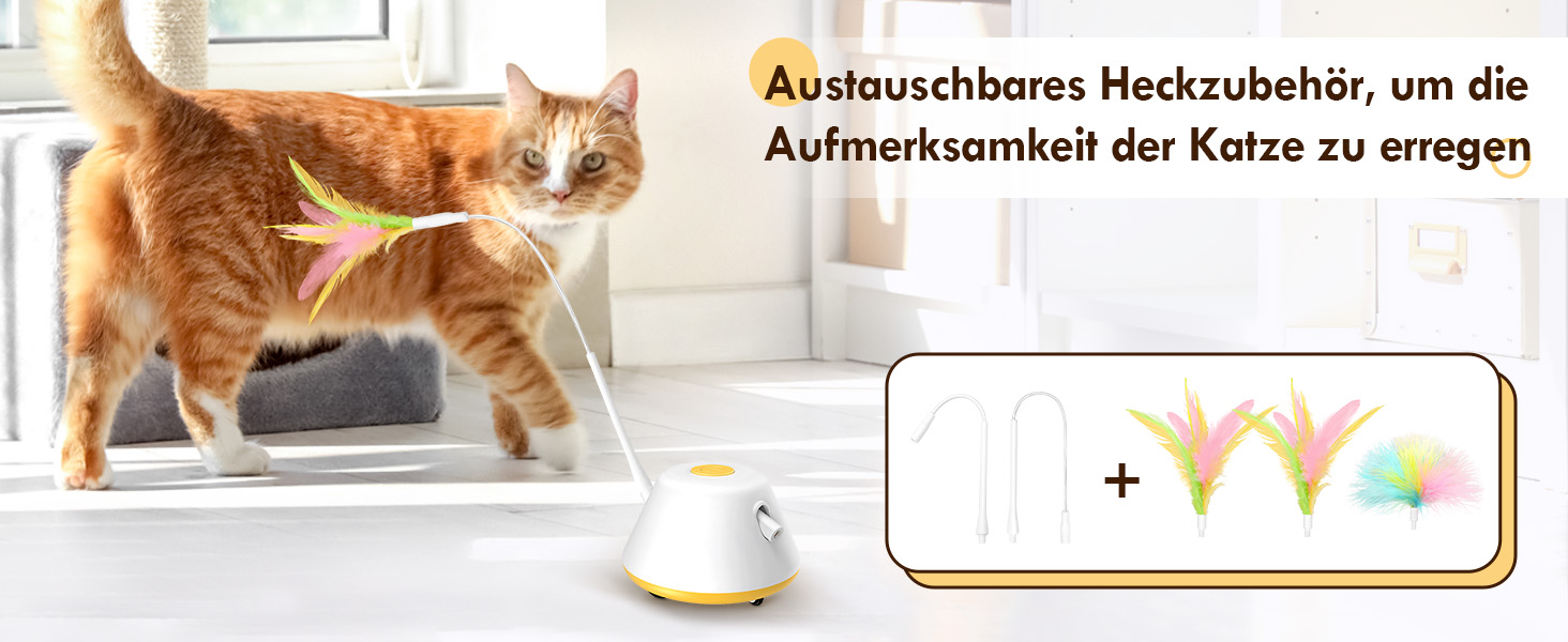 Інтерактивна іграшка для котів TGFIX 3 в 1 – електрична, з колесами та лазером, розвиваюча, з USB-зарядкою (жовта)