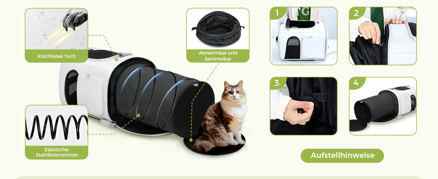 Розширюваний рюкзак для котів та собак Lekespring, переноска для тварин до 8 кг, сірий