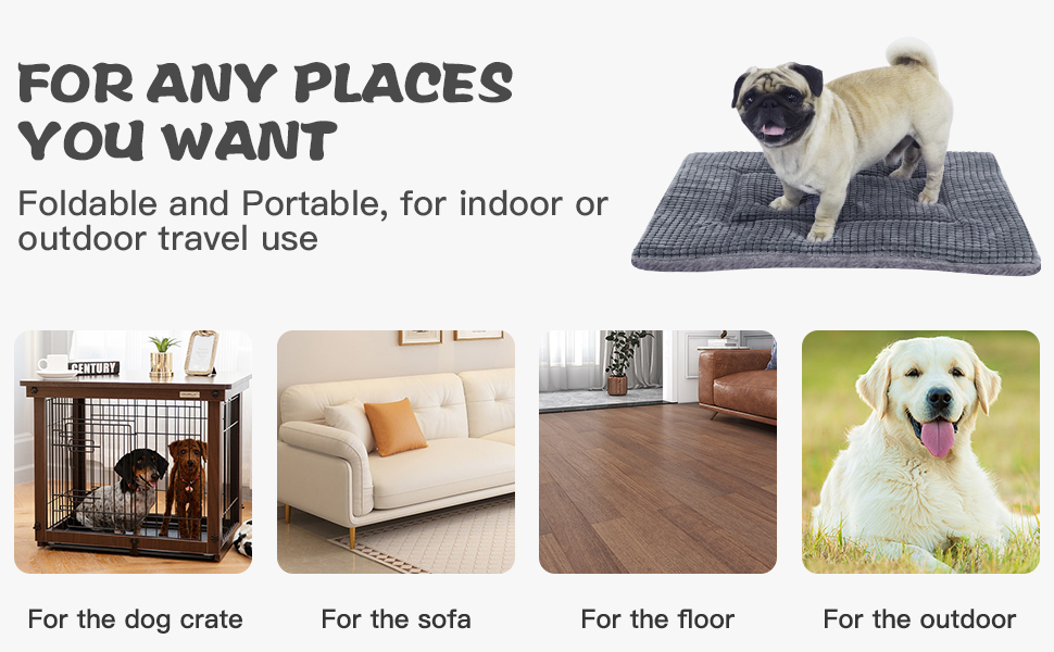 Ортопедичний лежак для собак BVAGSS, м'який килимок для собак, теплий лежак для собак маленьких, середніх та великих порід, XH079 (91x58x4 см, світло-сірий)