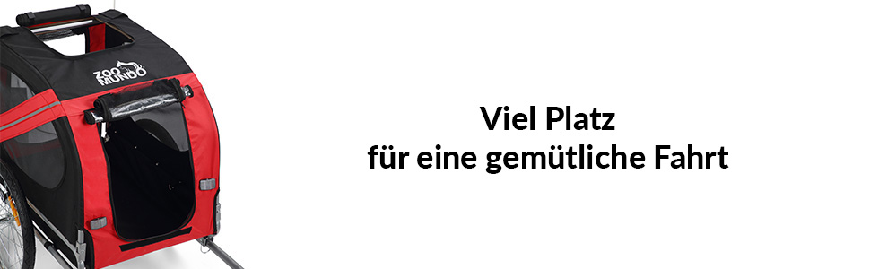 Фahrradanhänger Zoomundo для собак: червоний/чорний, срібна рама - Zoomundo