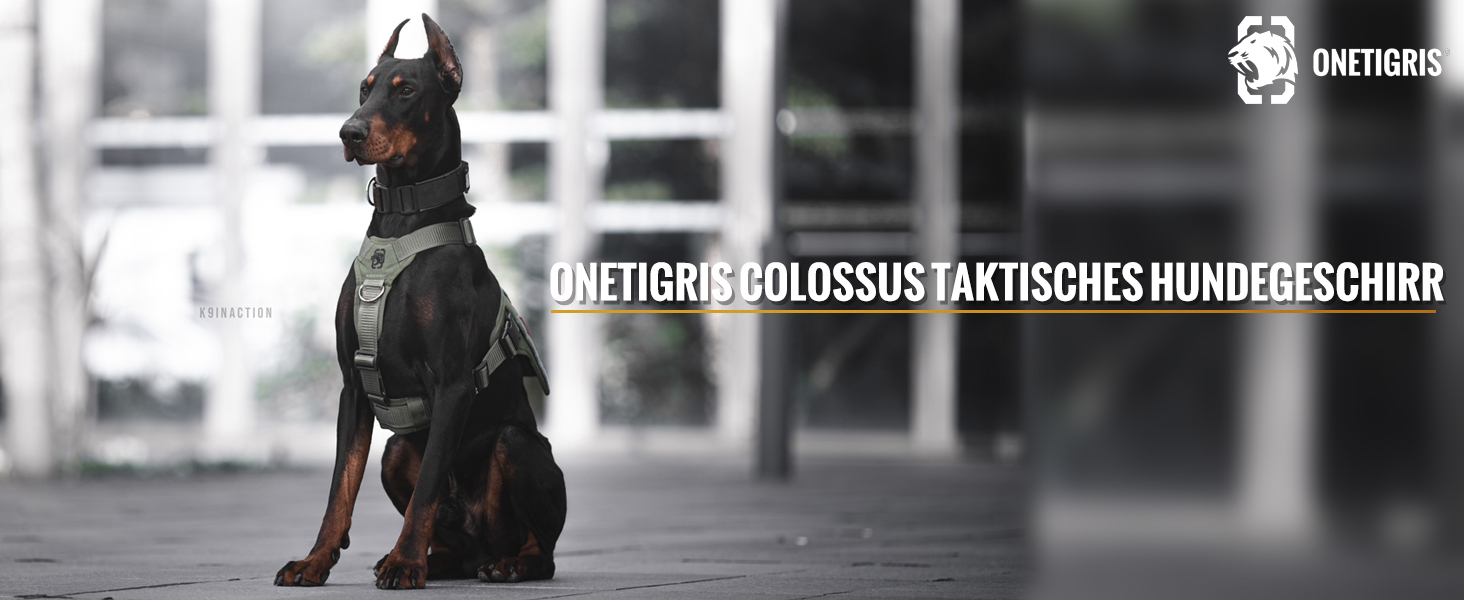 Тактична шлея для собак OneTigris Colossus, анти-ривок, регульована, з великим ручкою та м'якою грудною подушкою, для середніх і великих собак, для тренувань