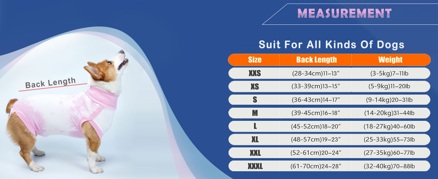 Комбінезон для собак після операції, ветеринарний одяг, захисний комбінезон, хірургічний боді для собак, після кастрації/стерилізації, синій, Tie-Dye