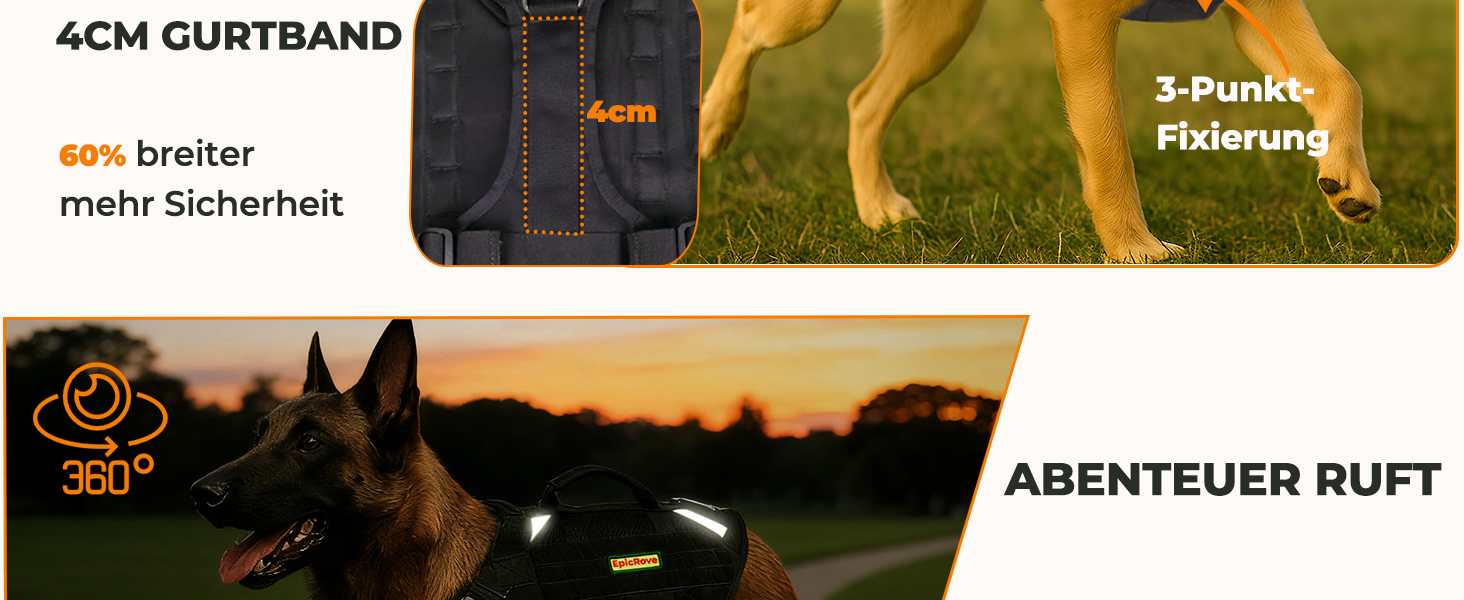Шлейка для собак EpicRove RoveVest Air, чорна, L – легка, дихаюча, регульована, для прогулянок та активного відпочинку