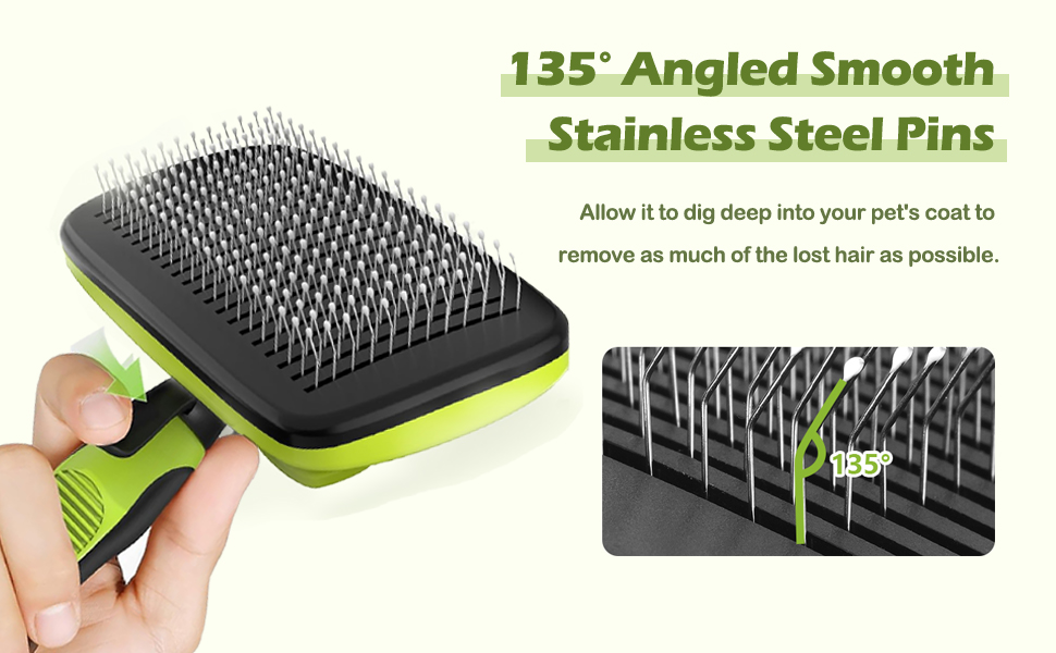 Набір щіток для собак та котів, професійний, самоочищуваний, для довгої та короткої шерсті, масаж, догляд за шерстю (3 шт.)