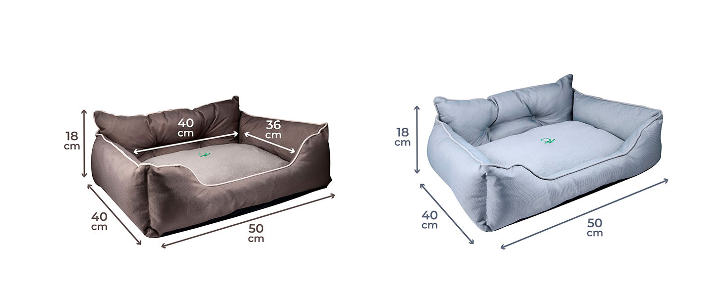 Крісло-ліжко для собак середніх порід Benetton, сіре, розмір M, 65x50x20 см, поліестер, можна прати в пральній машині