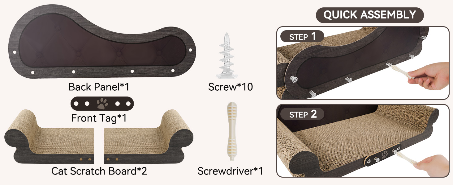 Кігтеточка для котів XXL, 68 см, килимок з дизайном дивану, з щільного гофрокартону для відпочинку та ігор