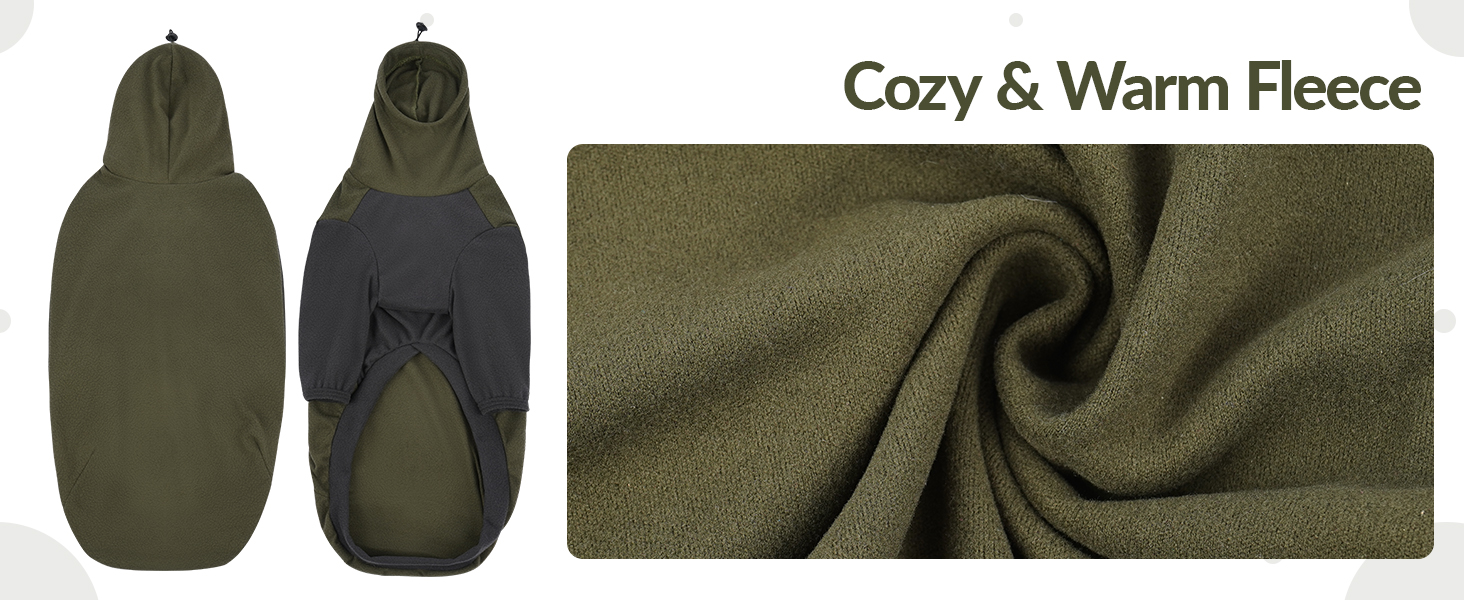 Теплий флісовий светр з високим коміром для грейхаундів, костюм, куртка, одяг для гальго, зимовий комбінезон, комфортний стиль для грейхаундів (Хакі, L)