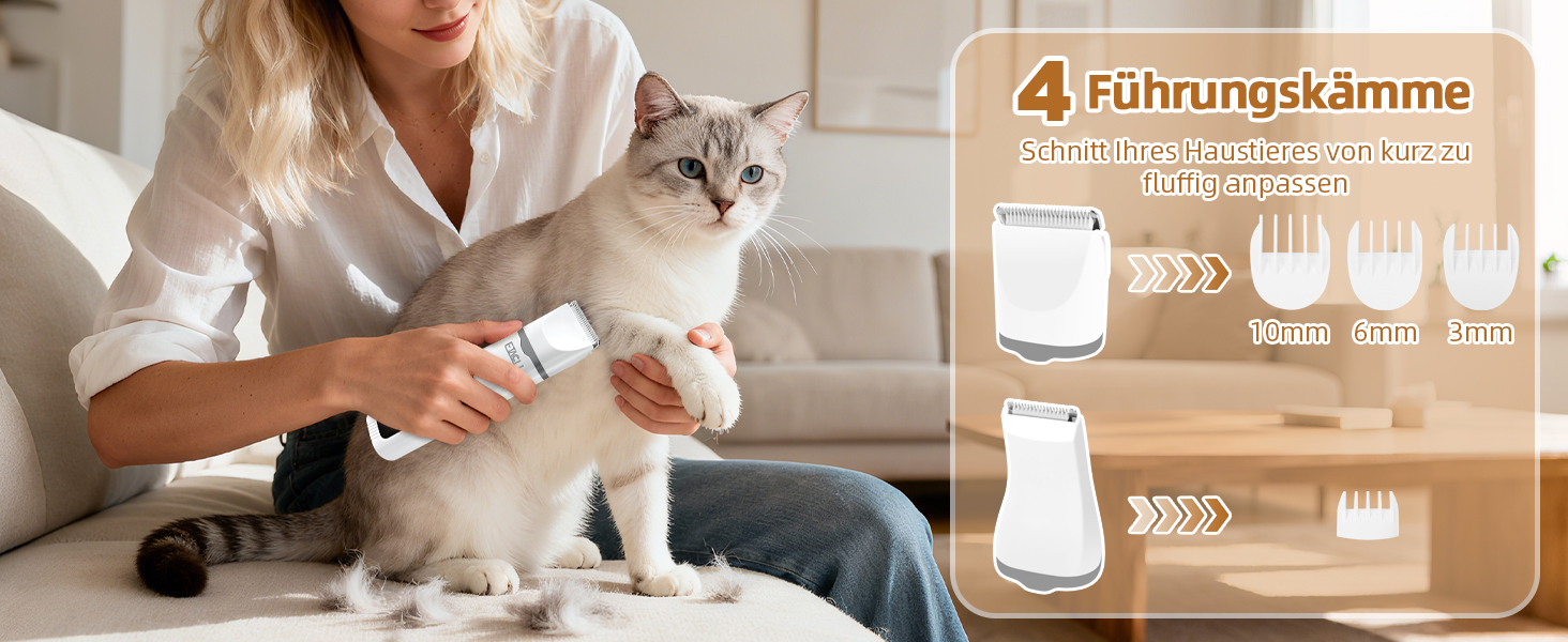 ETACCU 4в1 Безшумна машинка для стрижки собак та котів з LED-дисплеєм. Машинка для стрижки, триммер для лап, точилка для кігтів. Для тіла, лап, очей, вух, обличчя.