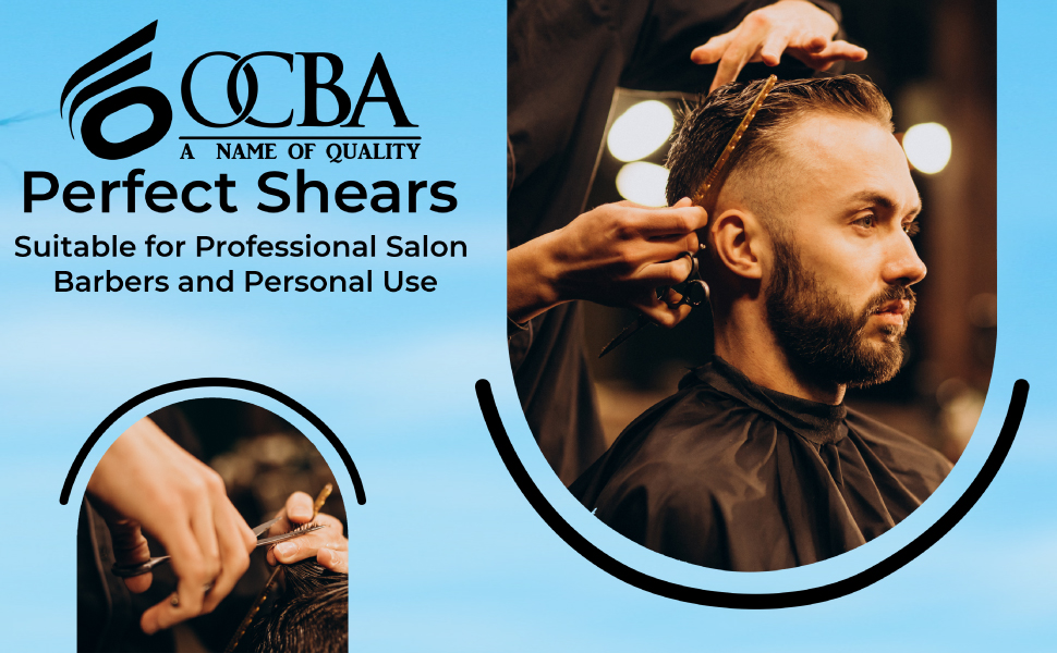 Професійні ножиці для волосся OCBA 6 дюймів - ножиці для перукарів та салонів, для чоловіків та жінок (червоно-чорні)