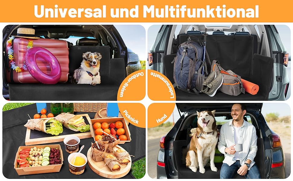 Захист для багажника автомобіля для собак, стежка з боків та захист краю багажника, лежанка для собак у багажник, водонепроникна та стійка до подряпин, універсальна ковдра для багажника автомобіля