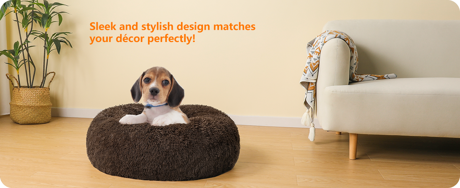 Ортопедичне ліжко для собак, кругле, м'яке, для котів та собак, 70 см Ø, (60x60x18 см), коричневе