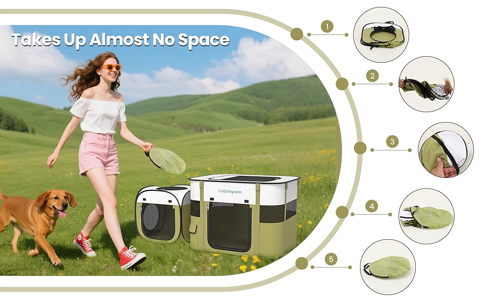 Переносний вольєр для котів та собак, водовідштовхувальний, міцний, для дому та вулиці, Pop-up, з сумкою, для подорожей та кемпінгу