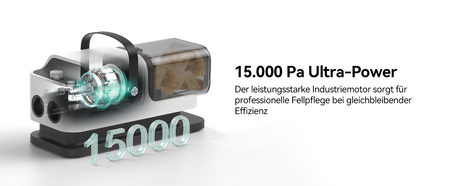 Amicura Шерстьомашинка для собак з пилососом для шерсті та феном 15000Pa, набір для догляду за тваринами, регульована швидкість і температура, 5 перевірених інструментів, тиха машинка для собак та котів