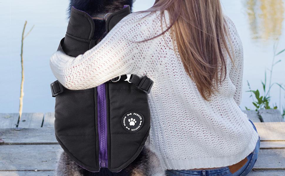 Водонепроникний теплий зимовий одяг для собак - жилет для цуценят, червоний L