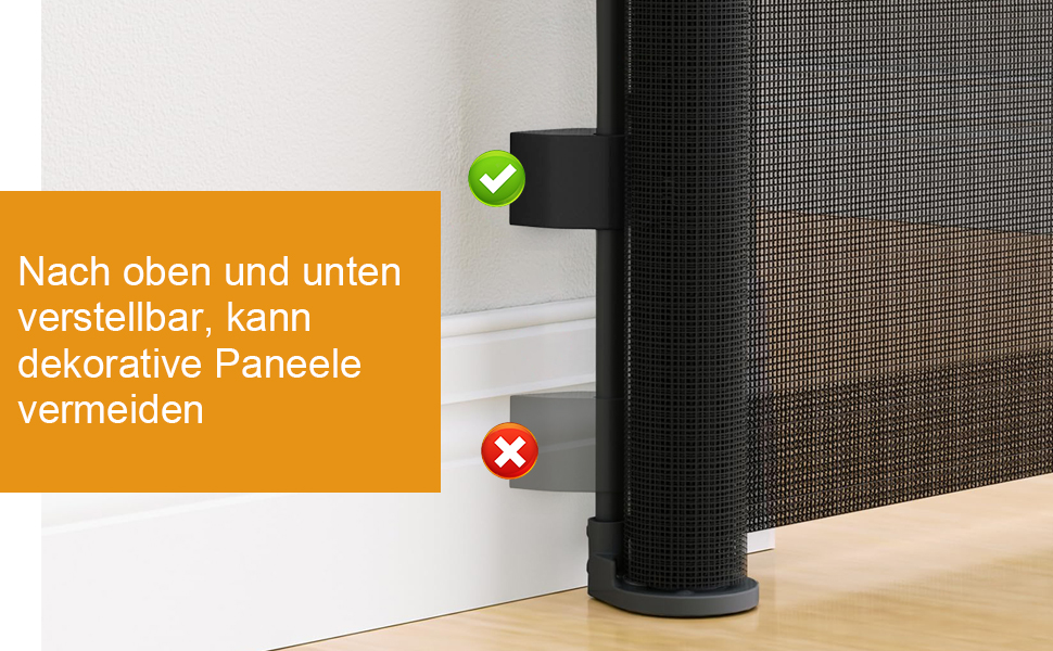 Захист для сходів з замком, розтяжний захист для дітей та собак, ширина 150 см, висота 83 см (140 см/білий, без свердління, автоматичний замок)