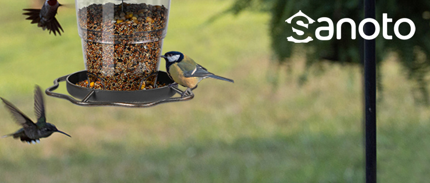 Годівниця для птахів Sanoto, підвісна, складна, вологостійка, для балкона та саду, золота