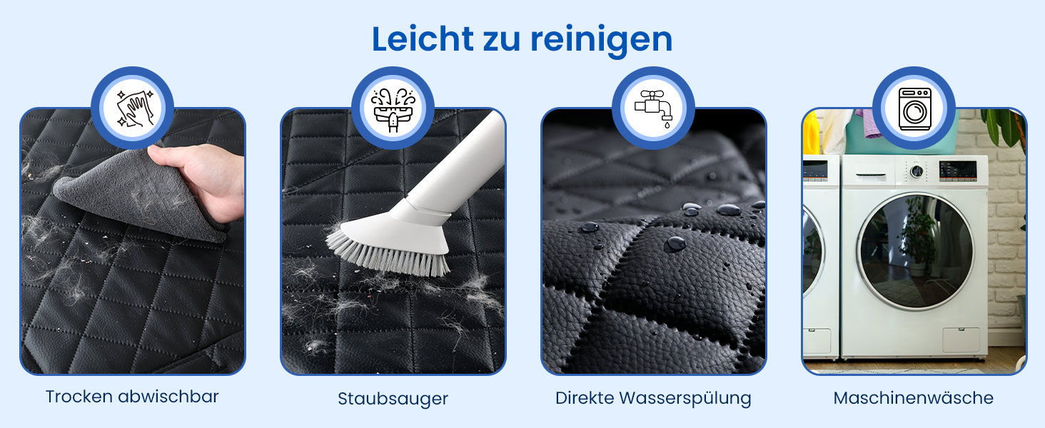 Захист для автосидіння PeCute: водонепроникний, з екошкіри, для собак, чорного кольору