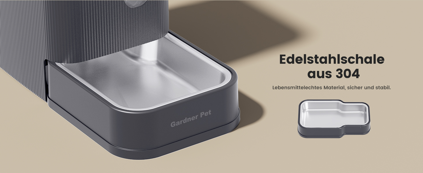 Автоматична поїлка для собак та котів Gardner Pet 8.5л, нержавіюча сталь, гравітаційна, безшумна, сіра. Поїлка та годівниця 2в1, BPA-free