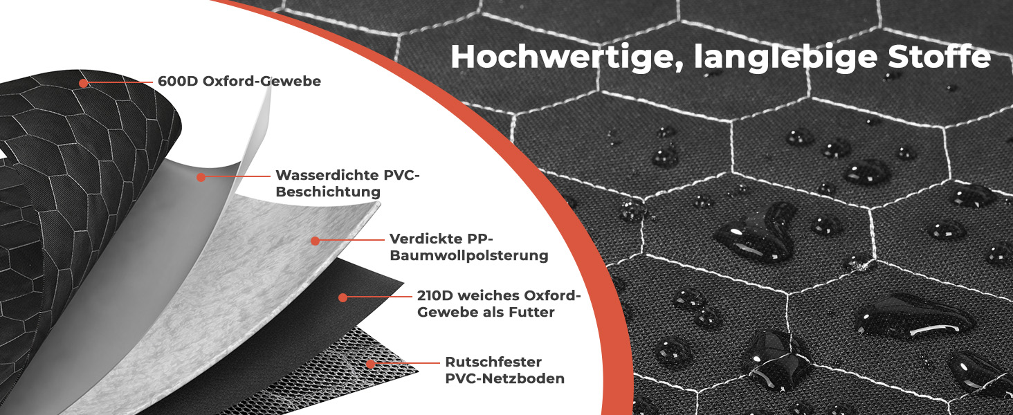 Захист для багажника автомобіля Oasser для собак, 185x103x34 см, універсальний, 600D, з боковим та захистом для краю вантажного отвору, водонепроникний, стійкий до подряпин, неслизький