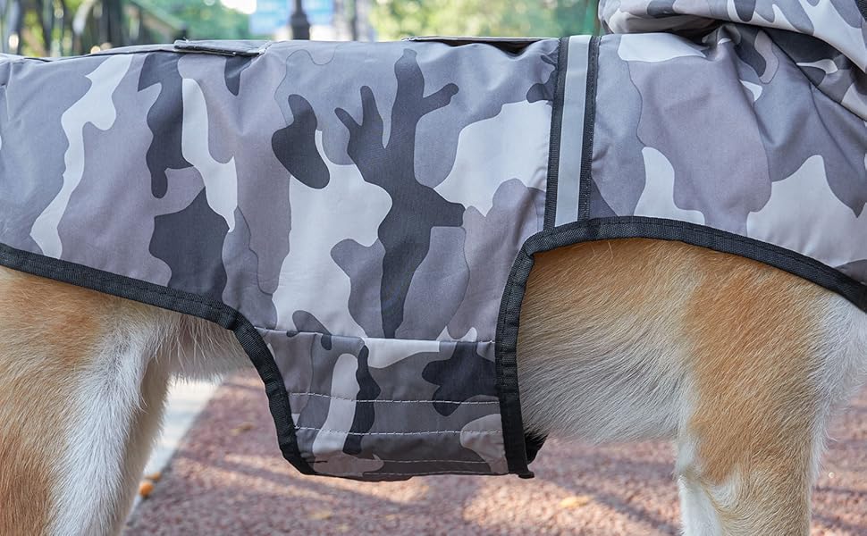 Водонепроникна куртка для собак KoKoBin з капюшоном, світловідбиваюча, XXL, коричнева