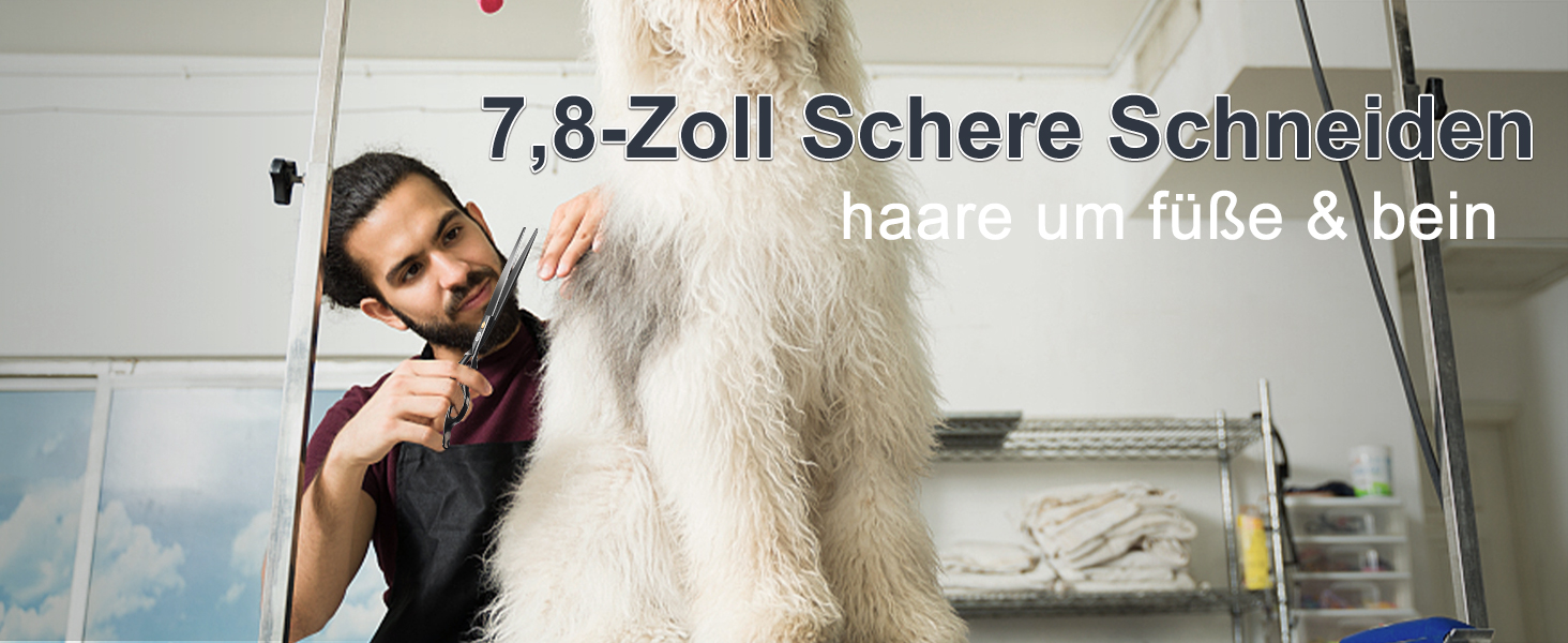 Набір професійних ножиць для грумінгу собак CIICII 10-в-1 з безпечними закругленими кінцями (для собак, котів, тварин). Підходить для стрижки, прорізування та формування шерсті. Срібно-чорний колір.