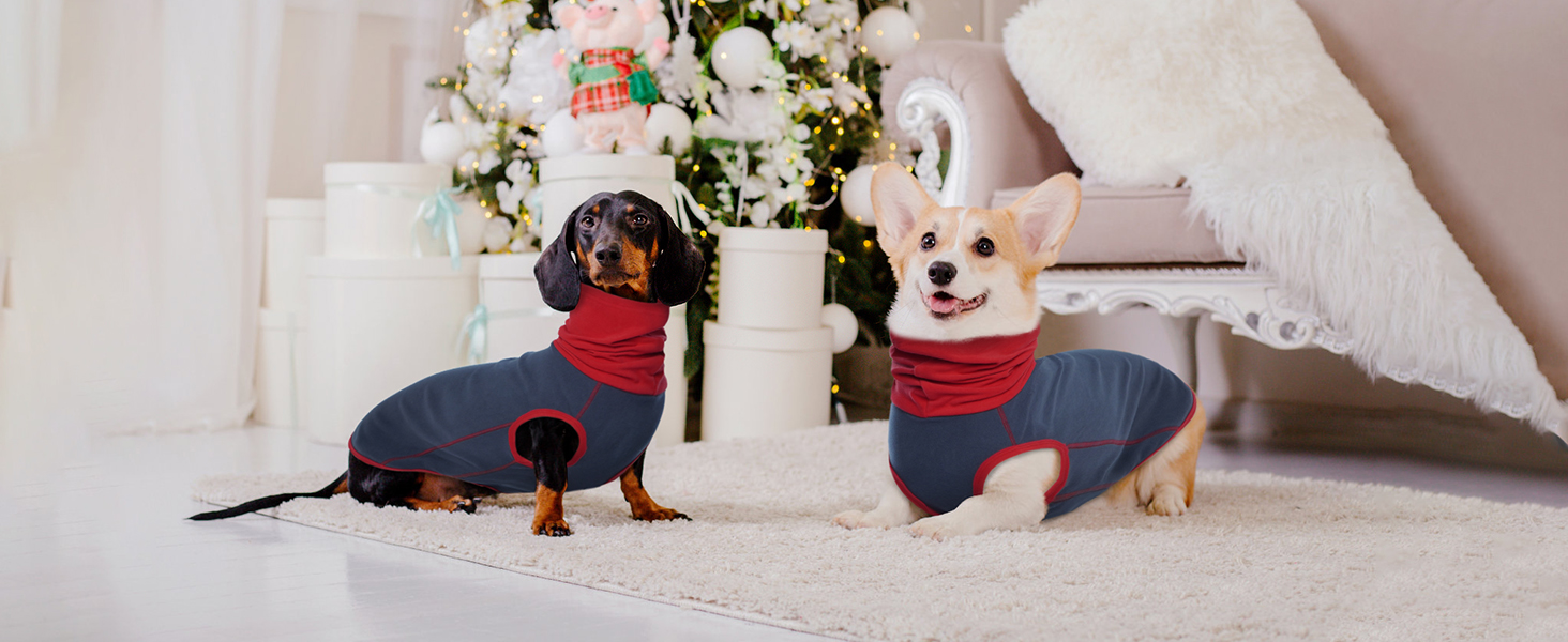 Теплий флісовий пуловер для собак маленьких порід MHaustlie. Флісова жилетка, теплий одяг для собак, піжама (синій, S)