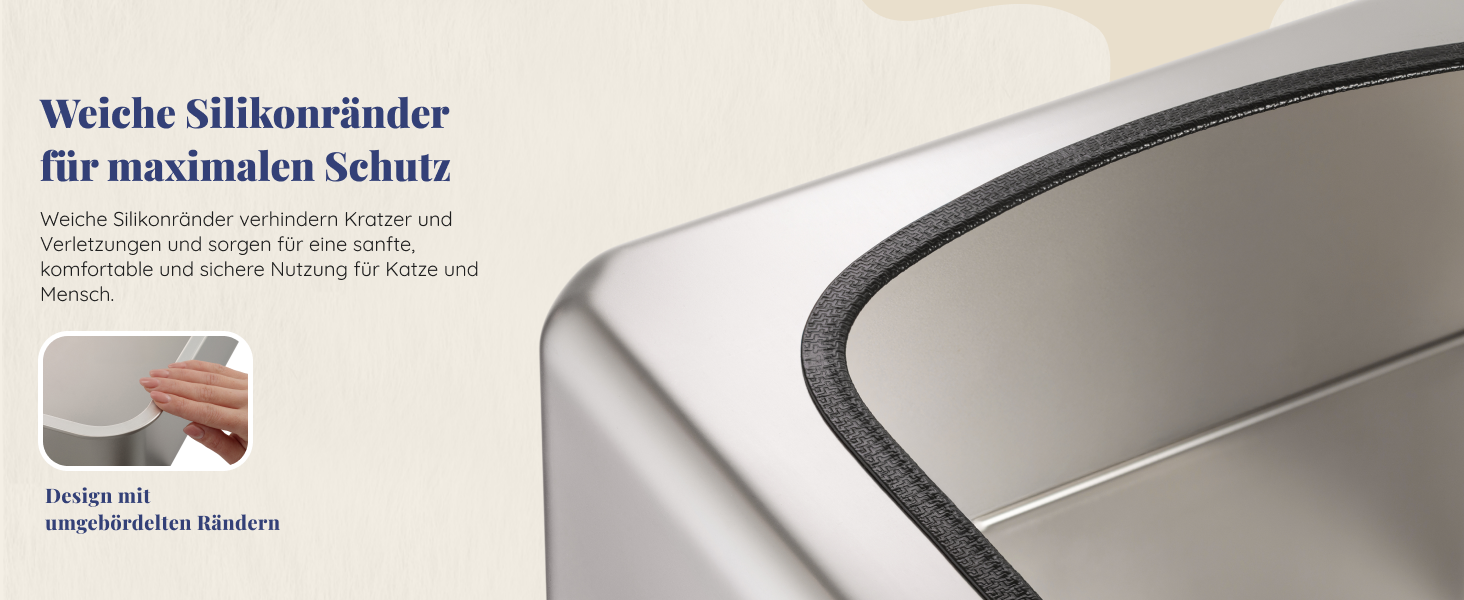 Набір для туалету кота з нержавіючої сталі XXL: легкий у чищенні, антибактеріальний, з високим бортиком, об'єм 38л, антивитікання та антипригарне покриття, з лопаткою та килимком