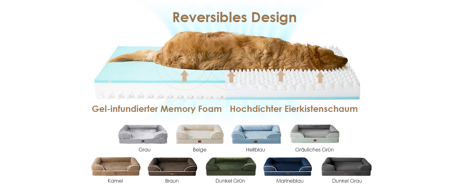 Ортопедичне ліжко для собак великих порід EHEYCIGA, 112x81 см, кошик для собак XL з Memory Foam, водовідштовхувальне, неслизьке, з високим бортиком, сірого кольору (112 x 81 x 18 см)