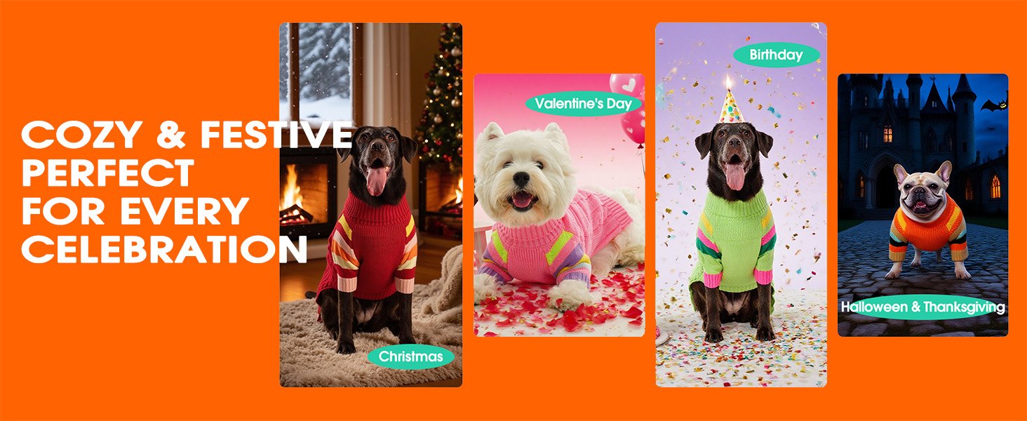 Пуловер для собак середнього розміру OUOBOB, теплий в'язаний зимовий пуловер з отвором на животі, еластичний светр для Бостон Тер'єрів та Французьких Бульдогів, L, Синій