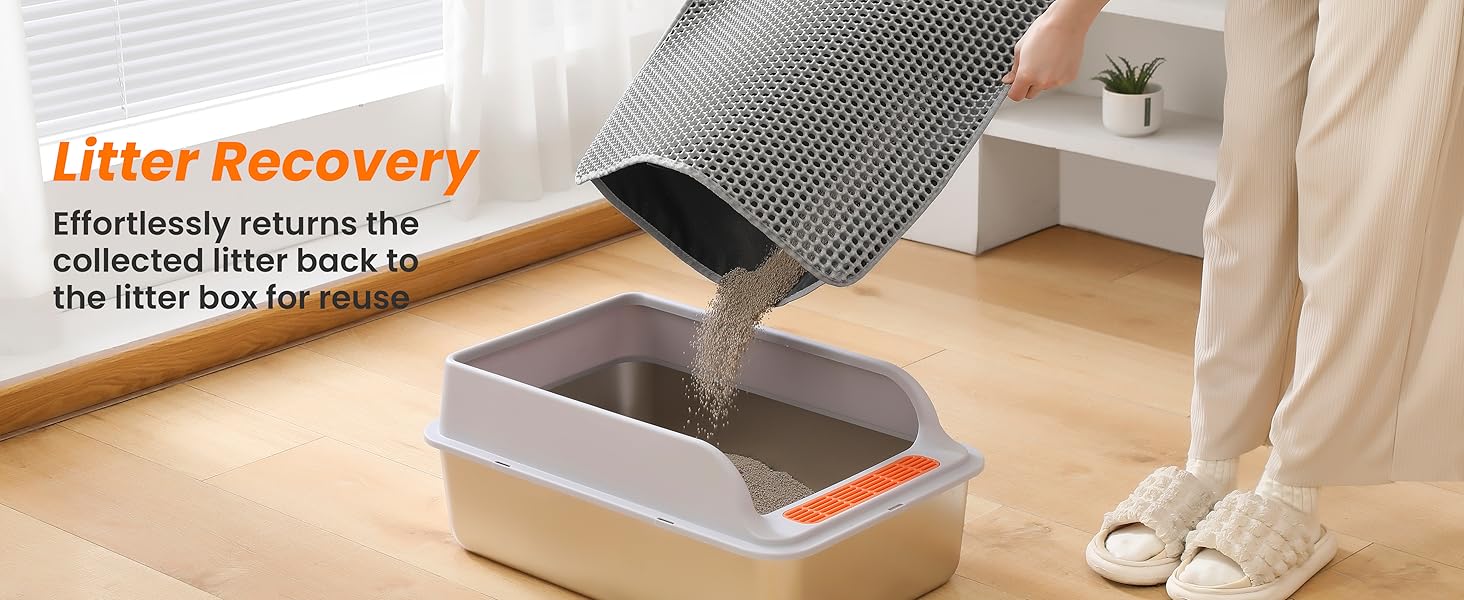 Килимок для котячого туалету Petinstinct, 116x66 см, XXL, сірий