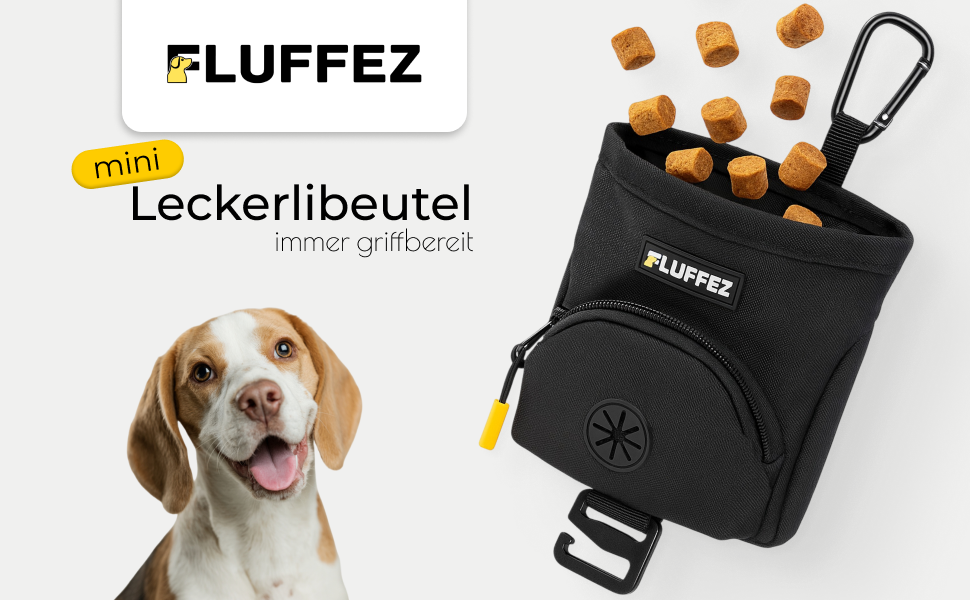 Сумка для ласощів для собак з дозатором кульок – Магнітна застібка, карабін та липучка – Компактна сумочка для цукерок для собак – Ідеально для дресирування та прогулянок