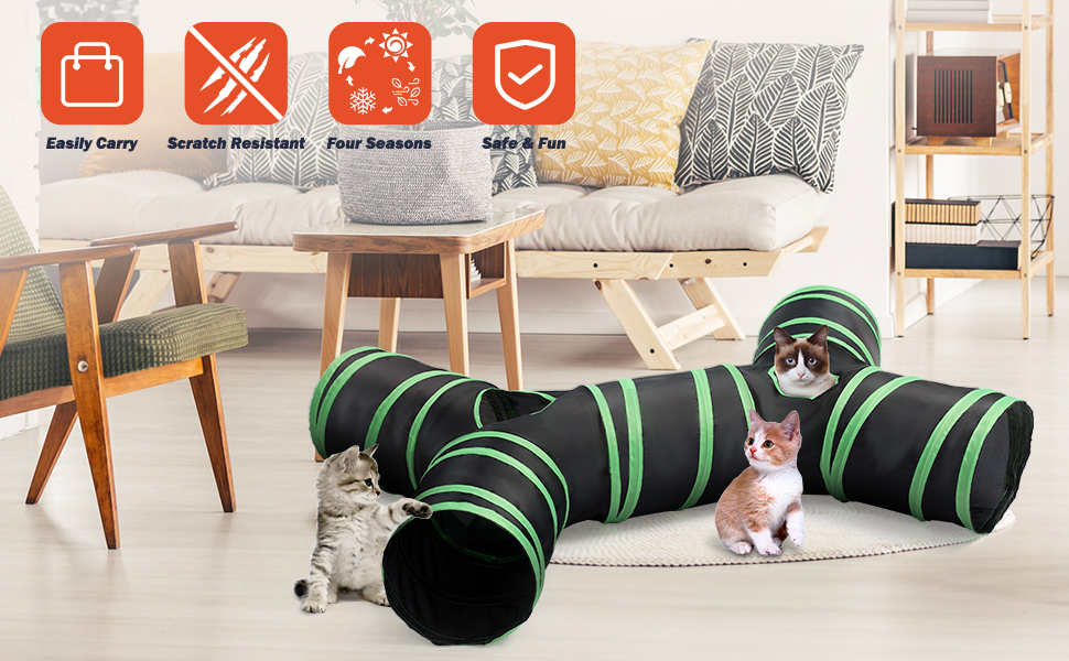 Туннель для котів, лабіринт-іграшка для кошенят, кроликів, щенят, ховрашків