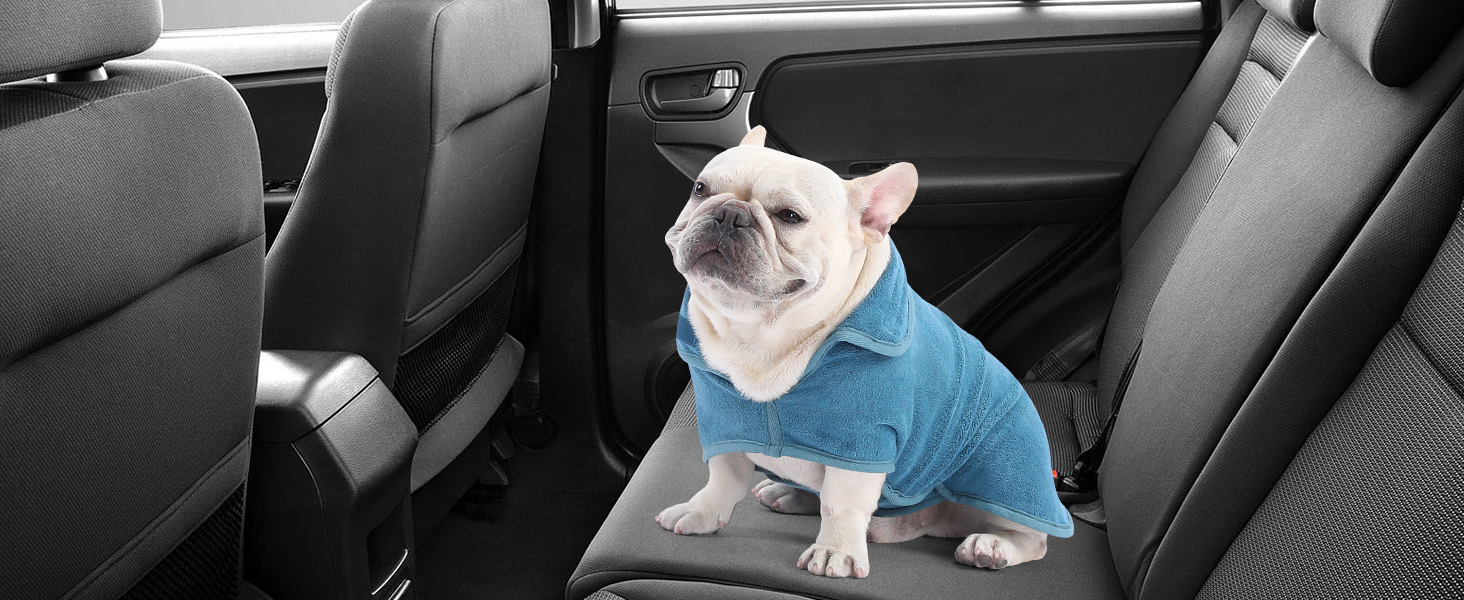 Рушник для собак PETTOM з мікрофібри, швидковисихаючий, бавовняний, супер вбираючий (L, блакитний)