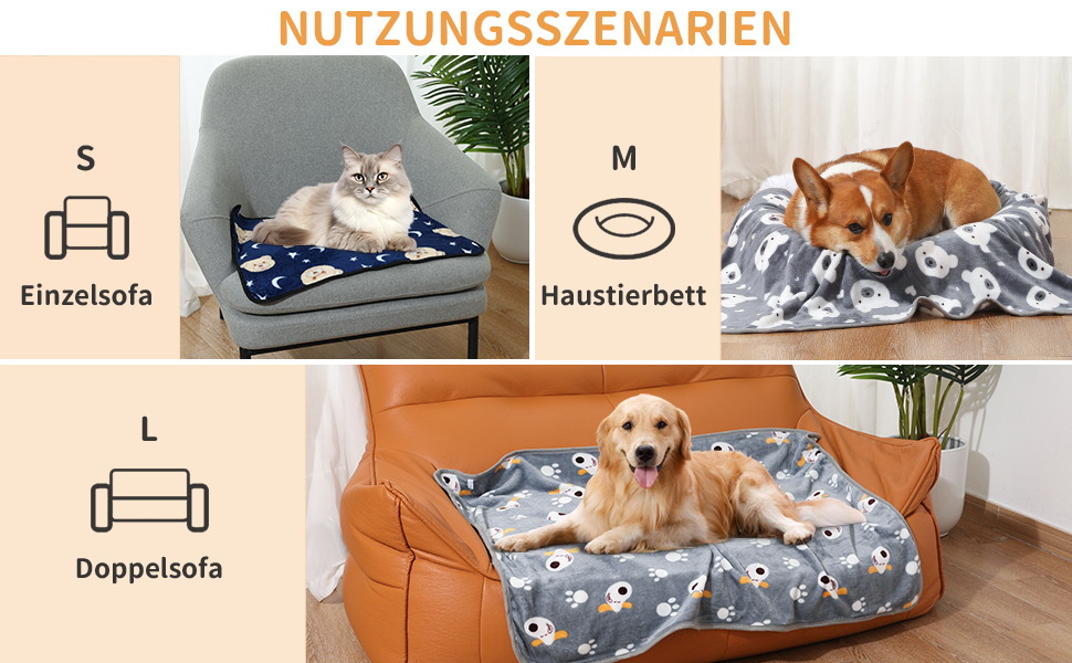 М'яка ковдра для собак та котів Demigeat, 3 шт. - плюшева, миюча, для малого та середнього розміру, для весни та літа, сірого кольору