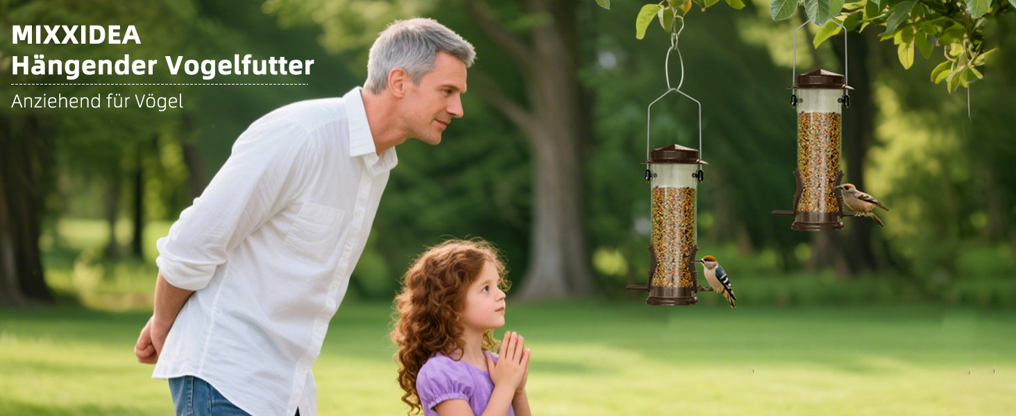 Годівниця для птахів Mixxidea з нержавіючої сталі, для саду та двору, 2 шт. (Коричневий)