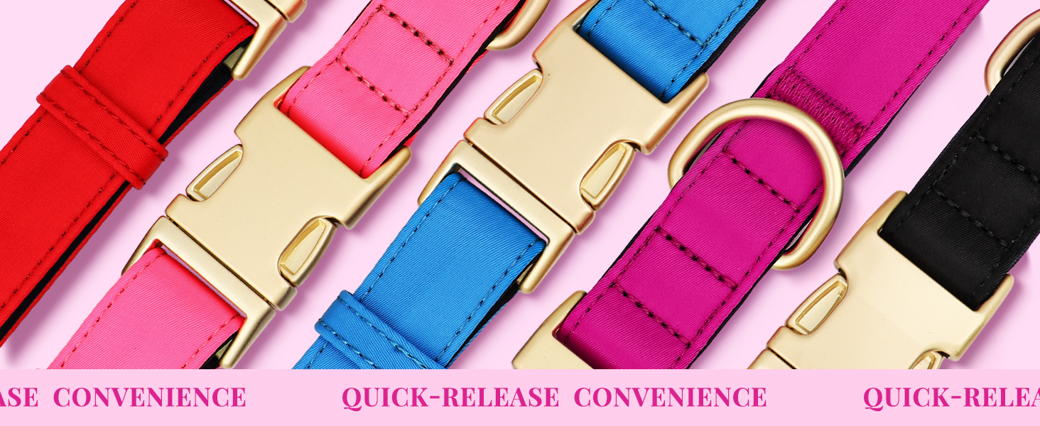 Нашийник для собак Didog з нейлону, м'який, з металевою застібкою-швидкої фіксації, чорний, розмір M (33-51 см)